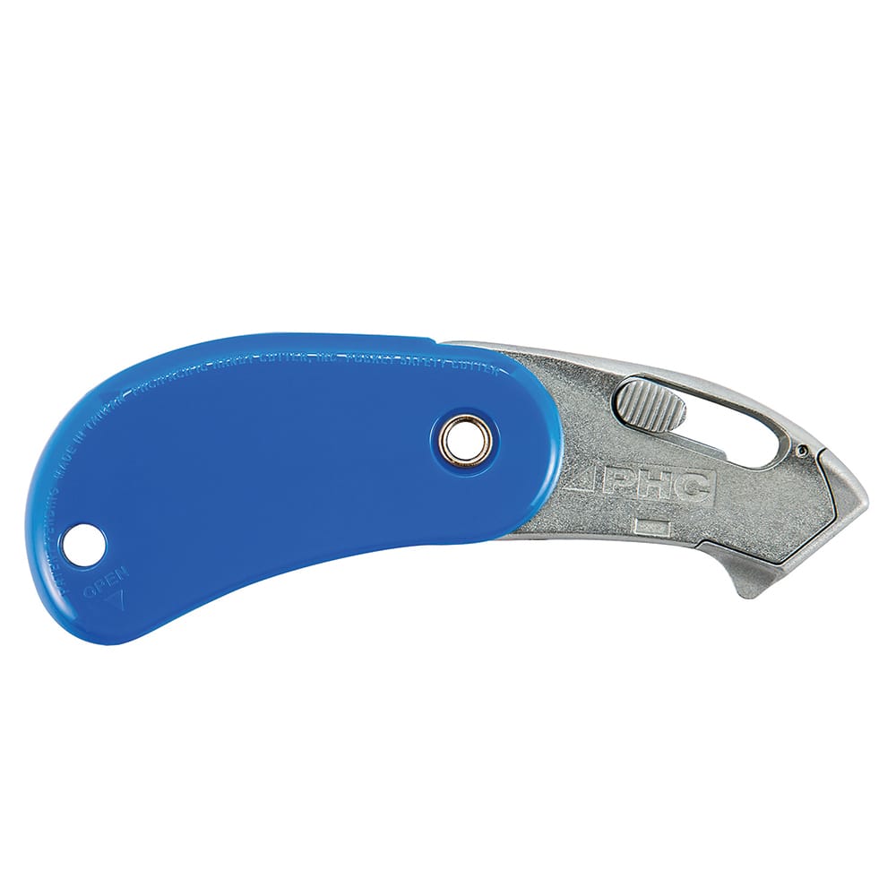 PHC - Utility Knives, Snap Blades & Box Cutters; Type: Safety Cutter ; Blade Type: Retractable; Springback ; Number of Blades Included: 1 ; Number of Blades: 1 ; Handle Material: Plastic ; Color: Blue - Exact Tooling