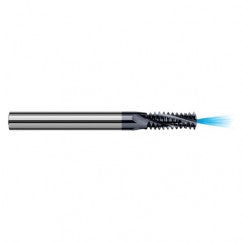 0.1800″ Cutter Diameter × 0.5000″ (1/2″) Length of Cut Carbide Multi-Form 1/4″-28 Thread Milling Cutter Coolant Through, 3 Flutes, AlTiN Coated - Exact Tooling