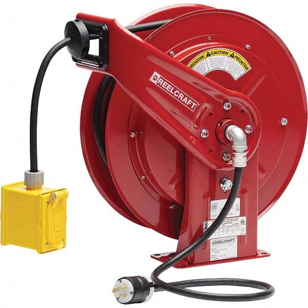 Reelcraft - Cord & Cable Reels End Type: Duplex Outlet Box with GFCI Cable Length (Feet): 75 - Exact Tooling
