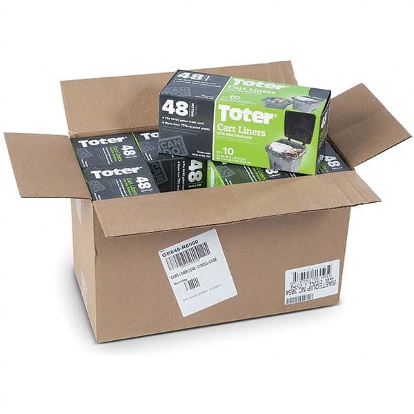 Toter - Trash Bags & Liners; Type: Heavy-Duty ; Capacity (Gal.): 48 ; Thickness (mil): 2.00 ; Thickness (Micron): 51 ; Material: Plastic ; Drawstring: No - Exact Tooling