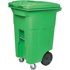 Toter - Trash Cans & Recycling Containers; Type: Trash Can ; Container Shape: Rectangle ; Container Size: 64 gal ; Container Graphics: None ; Color: Lime Green ; Finish: Smooth - Exact Tooling
