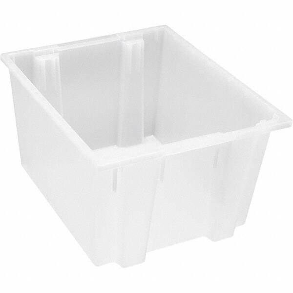 Quantum Storage - 75 Lb Load Capacity Clear Polypropylene Tote Container - Stacking, Nesting, 16" Long x 19-1/2" Wide x 23" High - Exact Tooling