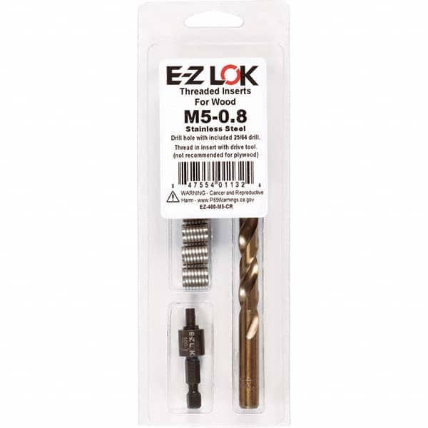 E-Z LOK - Thread Repair Kits Insert Thread Size (mm): M5x0.80 Includes Drill: Yes - Exact Tooling