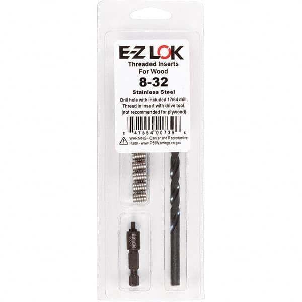 E-Z LOK - Thread Repair Kits Insert Thread Size (Inch): #8-32 Includes Drill: Yes - Exact Tooling