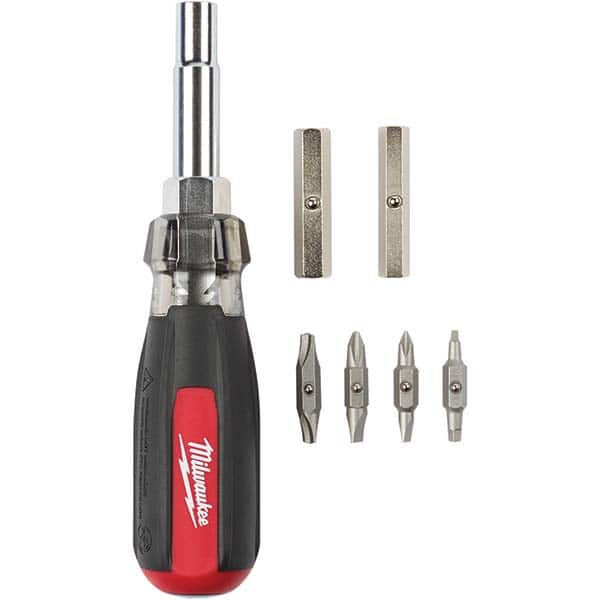 Milwaukee Tool - Bit Screwdrivers Type: Multi-Bit Screwdriver Tip Type: Phillips ; Square; Slotted - Exact Tooling