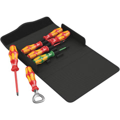 Wera - Screwdriver Sets; Screwdriver Types Included: Phillips; Slotted; Square ; Number of Pieces: 7.000 ; Slotted: Yes ; Case Type: Textile Case ; Square: Yes ; Phillips Point Size: #1 - Exact Tooling