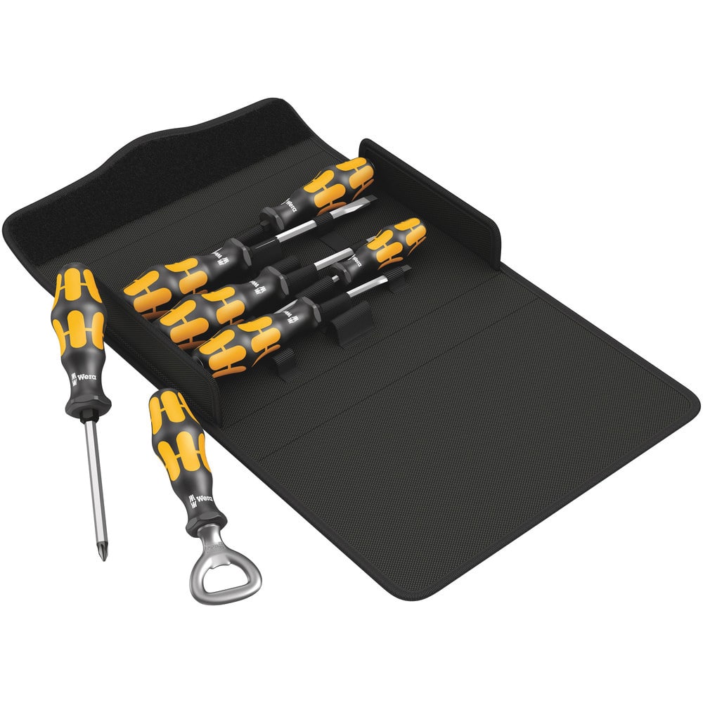 Wera - Screwdriver Sets; Screwdriver Types Included: Phillips; Slotted ; Number of Pieces: 7.000 ; Slotted: Yes ; Case Type: Textile Case ; Phillips Point Size: #1 - Exact Tooling