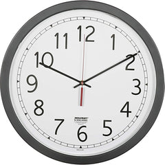 Ability One - Wall Clocks; Type: Dial ; Display Type: Analog ; Power Source: (1) AA Battery ; Face Color: White ; Case Color: Black ; Face Diameter: 16-1/2 (Inch) - Exact Tooling