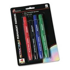 Ability One - Markers & Paintsticks; Type: Permanent Marker ; Color: Blue, Red, Green, Black ; Ink Type: Water Base ; Tip Type: Fine - Exact Tooling