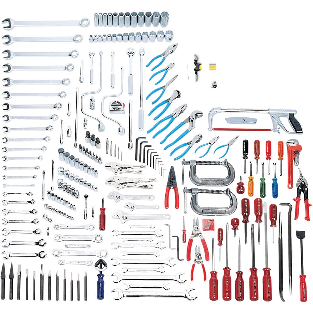 Wright Tool & Forge - Combination Hand Tool Sets; Tool Type: Intermediate Set ; Number of Pieces: 218.000 ; Drive Size (Inch): 1/4, 3/8, 1/2 ; Number of Points: 6, 8, 12 ; Measurement Type: Inch ; Socket Depth: Standard & Deep - Exact Tooling