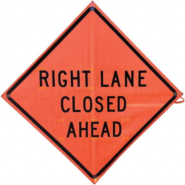 VizCon - "Men Working," 48" Wide x 48" High Vinyl Construction Roadway Sign - Exact Tooling