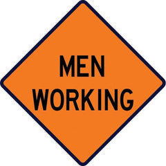 VizCon - "Workers Ahead," 48" Wide x 48" High Vinyl Construction Roadway Sign - Exact Tooling