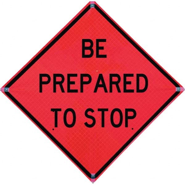 VizCon - "Right Lane Closed Ahead," 48" Wide x 48" High Vinyl Construction Roadway Sign - Exact Tooling