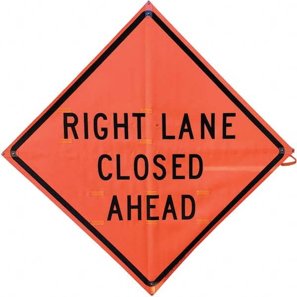VizCon - "Road Work Ahead," 36" Wide x 36" High Vinyl Construction Roadway Sign - Exact Tooling