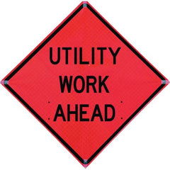 VizCon - "Workers Ahead," 36" Wide x 36" High Vinyl Construction Roadway Sign - Exact Tooling