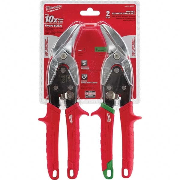 Milwaukee Tool - Snip & Shear Sets Type: Aviation Snip Set Pattern: Left; Right - Exact Tooling
