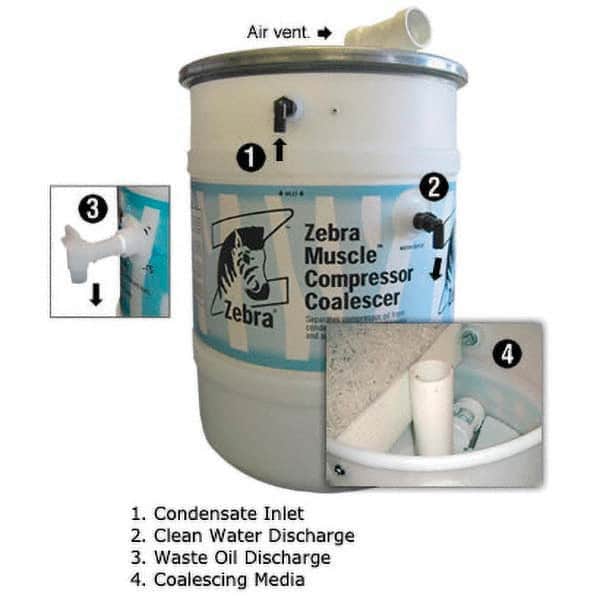 Zebra Skimmers - Oil & Water Filters & Separators Pipe Size: 0.5 (Inch) End Connections: Socket & Spigot - Exact Tooling