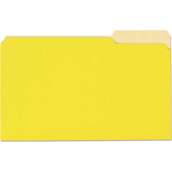 UNIVERSAL - File Folders, Expansion Folders & Hanging Files Folder/File Type: File Folders with Top Tab Color: Light Yellow - Exact Tooling