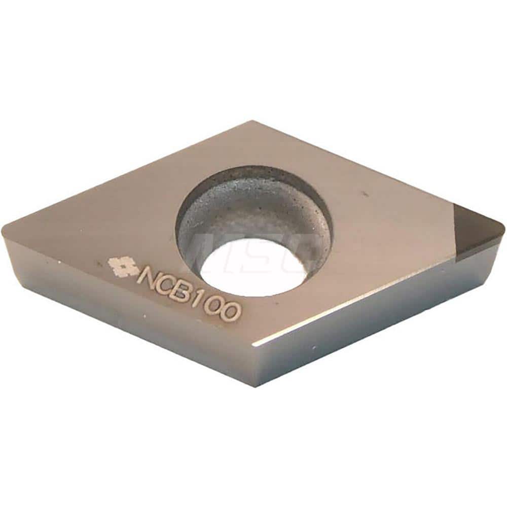 Turning Insert:  NUDCGA21.51 NCB100,  Cubic Boron Nitride Uncoated Finish,  Neutral,  0.0984″ Long,  0.0157″ Corner Radius,  55.0 ° N/A Diamond,  Series  NCB100