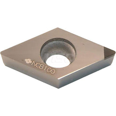 Turning Insert:  NUDCGA21.51 NCB100,  Cubic Boron Nitride Uncoated Finish,  Neutral,  0.0984″ Long,  0.0157″ Corner Radius,  55.0 ° N/A Diamond,  Series  NCB100