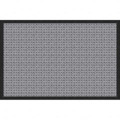 Entrance Mat: 5' Long, 3' Wide, Polypropylene Surface Indoor & Outdoor, Medium-Duty Traffic, Rubber Base, Gray