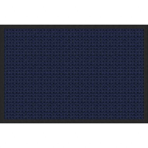 Entrance Mat: 5' Long, 3' Wide, Polypropylene Surface Indoor & Outdoor, Medium-Duty Traffic, Rubber Base, Blue