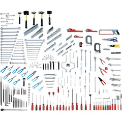 Wright Tool & Forge - Combination Hand Tool Sets; Tool Type: Master Maintenance Set ; Number of Pieces: 368.000 ; Drive Size (Inch): 1/4, 3/8, 1/2 ; Number of Points: 6, 8, 12 ; Measurement Type: Inch ; Socket Depth: Standard & Deep - Exact Tooling