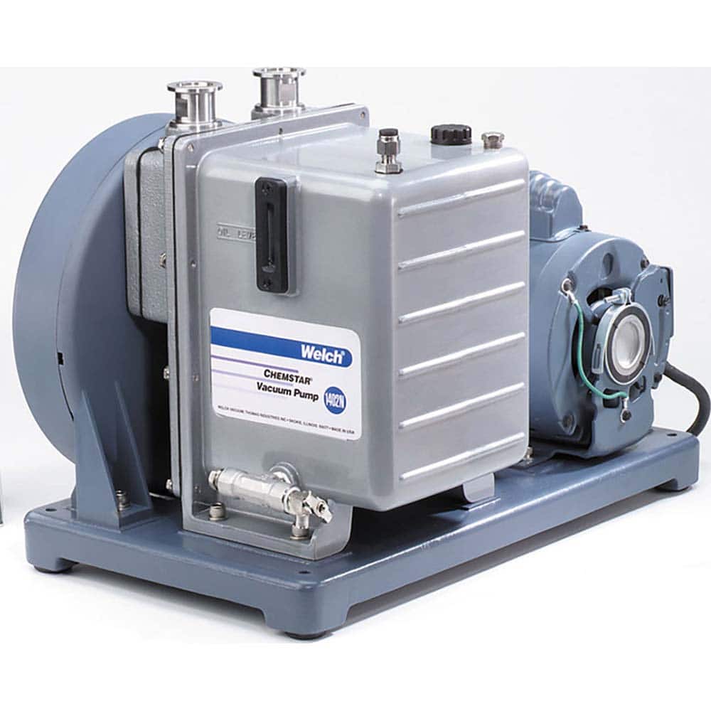 Welch - Rotary Vane-Type Vacuum Pumps; Horsepower: 0.5 ; Voltage: 115/230V ; Cubic Feet per Minute: 5.60 ; Length (Decimal Inch): 20.0000 ; Width (Decimal Inch): 12.0000 ; Height (Inch): 15 - Exact Tooling