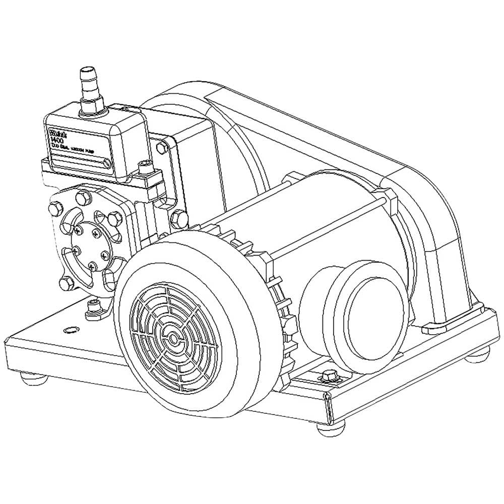 Welch - Rotary Vane-Type Vacuum Pumps; Horsepower: 0.33 ; Voltage: 115/230V ; Cubic Feet per Minute: 0.90 ; Length (Decimal Inch): 17.8000 ; Width (Decimal Inch): 9.0000 ; Height (Inch): 12.56 - Exact Tooling