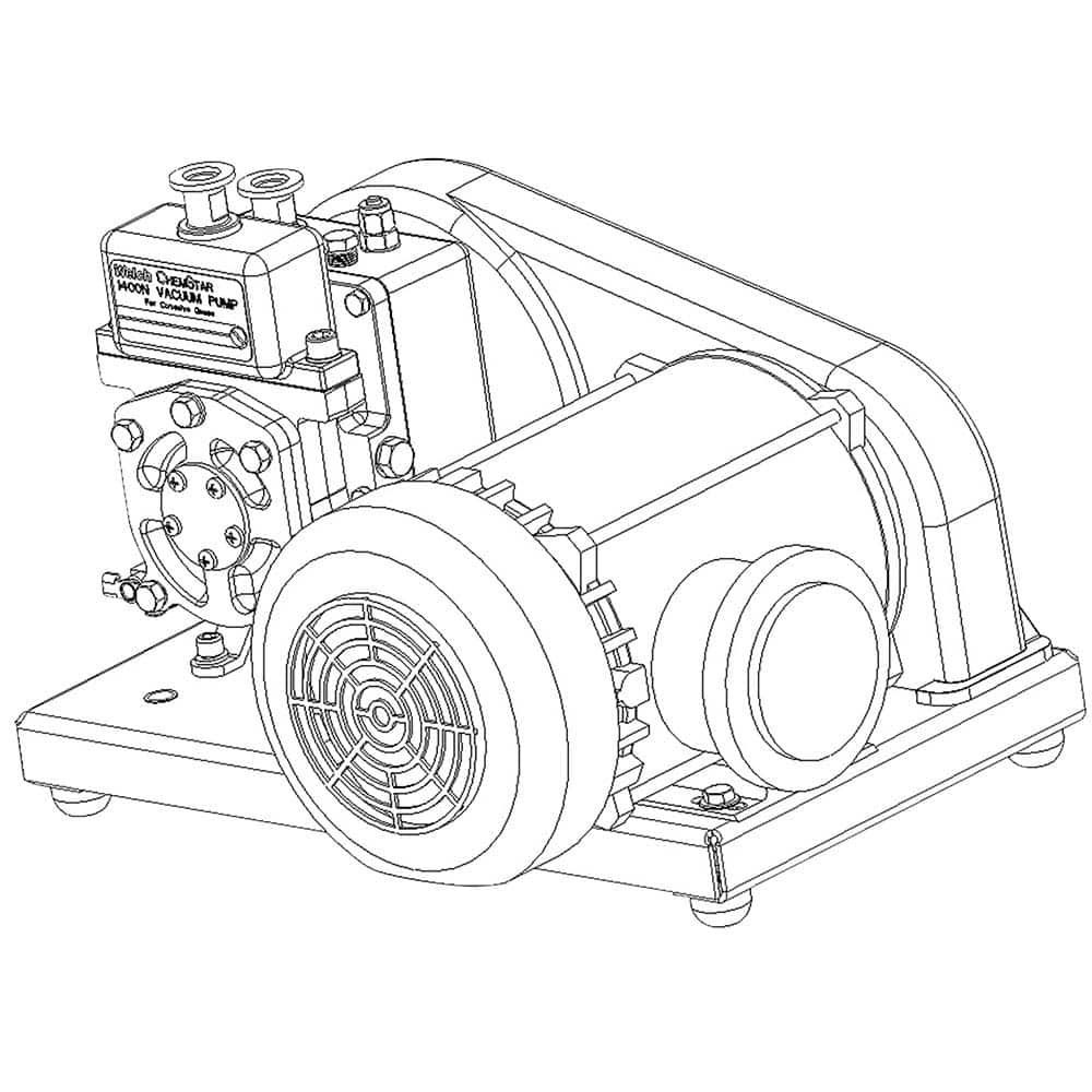 Welch - Rotary Vane-Type Vacuum Pumps; Horsepower: 0.33 ; Voltage: 115V/230V ; Cubic Feet per Minute: 0.90 ; Length (Decimal Inch): 17.8000 ; Width (Decimal Inch): 9.0000 ; Height (Inch): 12.56 - Exact Tooling