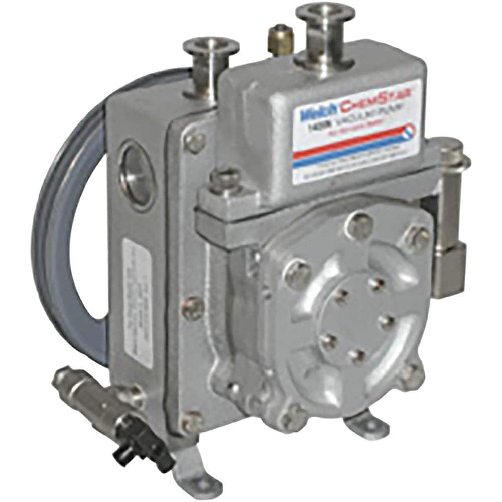 Welch - Rotary Vane-Type Vacuum Pumps; Horsepower: N/A ; Voltage: N/A ; Cubic Feet per Minute: 0.90 ; Length (Decimal Inch): 8.9000 ; Width (Decimal Inch): 9.0000 ; Height (Inch): 12.56 - Exact Tooling