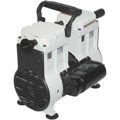 Welch - Piston-Type Vacuum Pumps; Horsepower: .33 ; Cubic Feet per Minute: 3.50 ; Vacuum Pressure (In/Hg): 5.00 ; Voltage: 115V ; Height (Inch): 11.7 ; Length (Inch): 13.3 - Exact Tooling