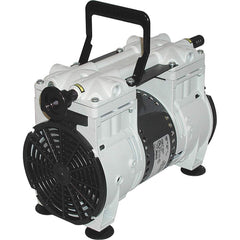 Welch - Piston-Type Vacuum Pumps; Horsepower: .33 ; Cubic Feet per Minute: 0.40 ; Vacuum Pressure (In/Hg): 5.00 ; Voltage: 230V ; Height (Inch): 10 ; Length (Inch): 11 - Exact Tooling