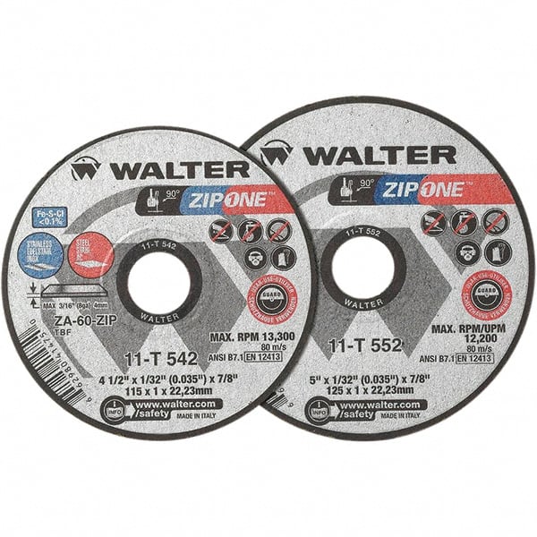 WALTER Surface Technologies - Depressed-Center Wheels Wheel Diameter (Inch): 6 Wheel Thickness (Inch): 1/32 - Exact Tooling