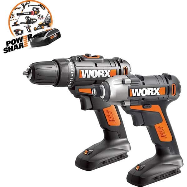 Worx - Cordless Tool Combination Kits Voltage: 20 Tools: Impact Driver; Drill/Driver - Exact Tooling
