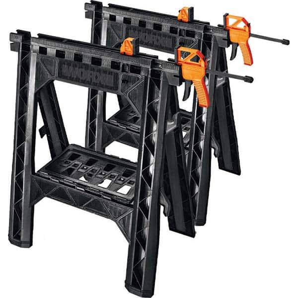 Worx - Stationary Work Benches, Tables Type: Foldup Sawhorse Top Material: Plastic - Exact Tooling