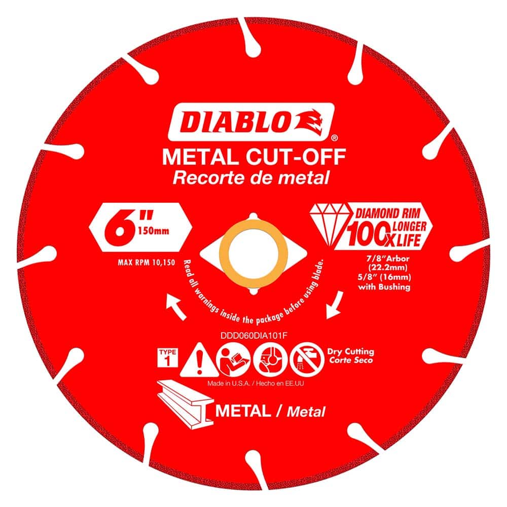 Freud - Wet & Dry-Cut Saw Blades; Blade Diameter (Inch): 6 ; Blade Material: Diamond-Tipped ; Arbor Style: Standard Round ; Arbor Hole Diameter (Inch): 5/8; 7/8 ; Arbor Hole Diameter (Decimal Inch): 5/8; 7/8 ; Application: Metal Cutting - Exact Tooling