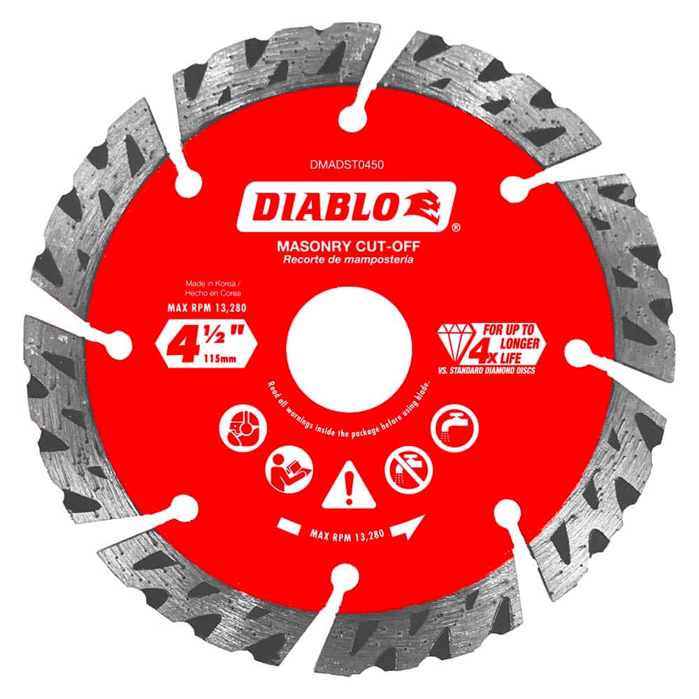 Freud - Wet & Dry-Cut Saw Blades; Blade Diameter (Inch): 4-1/2 ; Blade Material: Diamond-Tipped ; Arbor Style: Standard Round ; Arbor Hole Diameter (Inch): 0.7874; 5/8; 7/8 ; Arbor Hole Diameter (Decimal Inch): 0.7874; 5/8; 7/8 ; Application: Cutting Mas - Exact Tooling