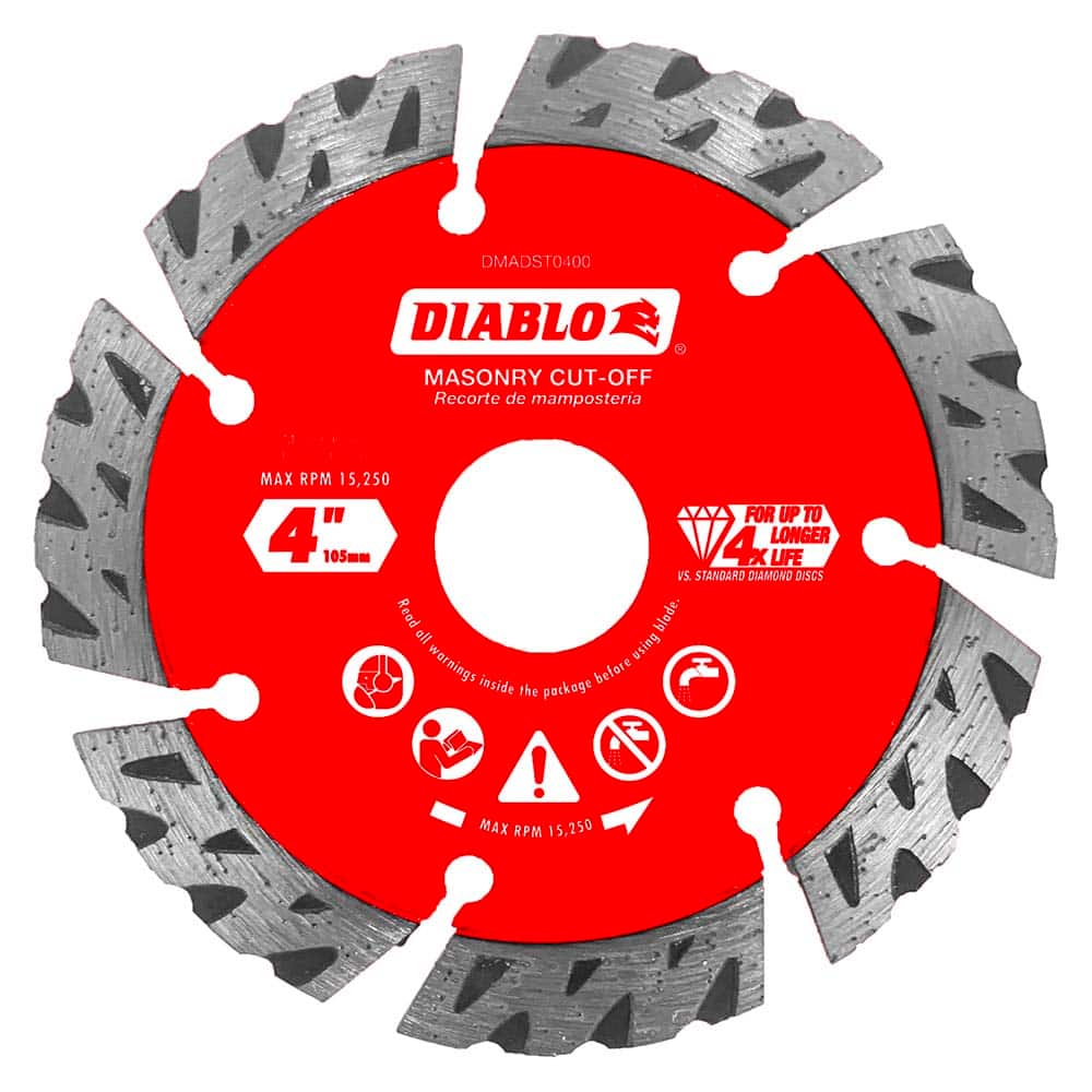Freud - Wet & Dry-Cut Saw Blades; Blade Diameter (Inch): 4 ; Blade Material: Diamond-Tipped ; Arbor Style: Standard Round ; Arbor Hole Diameter (Inch): 0.7874; 5/8; 7/8 ; Arbor Hole Diameter (Decimal Inch): 0.7874; 5/8; 7/8 ; Application: Cutting Masonry - Exact Tooling