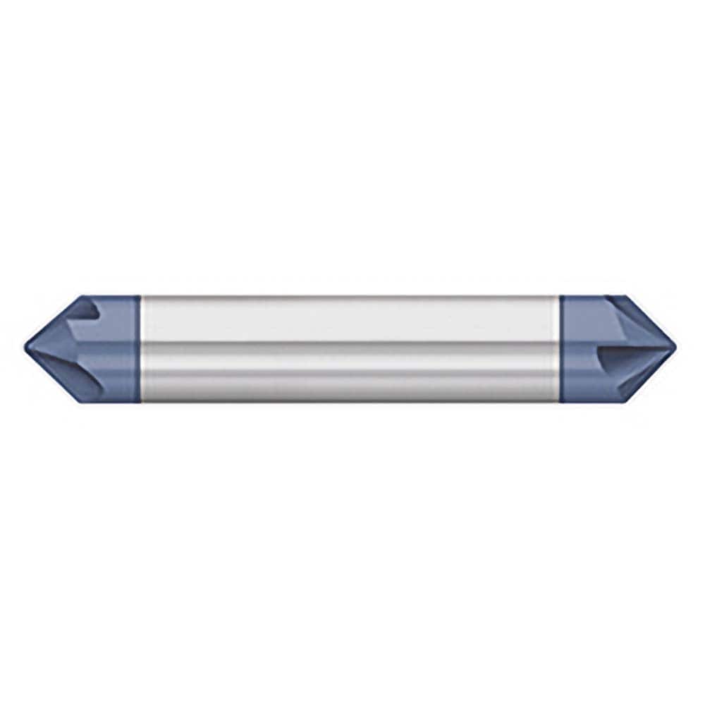 Titan USA - Chamfer Mills; Cutter Head Diameter (Inch): 5/16 ; Included Angle B: 49 ; Included Angle A: 82 ; Chamfer Mill Material: Solid Carbide ; Chamfer Mill Finish/Coating: AlTiN ; Overall Length (Inch): 2-1/2 - Exact Tooling