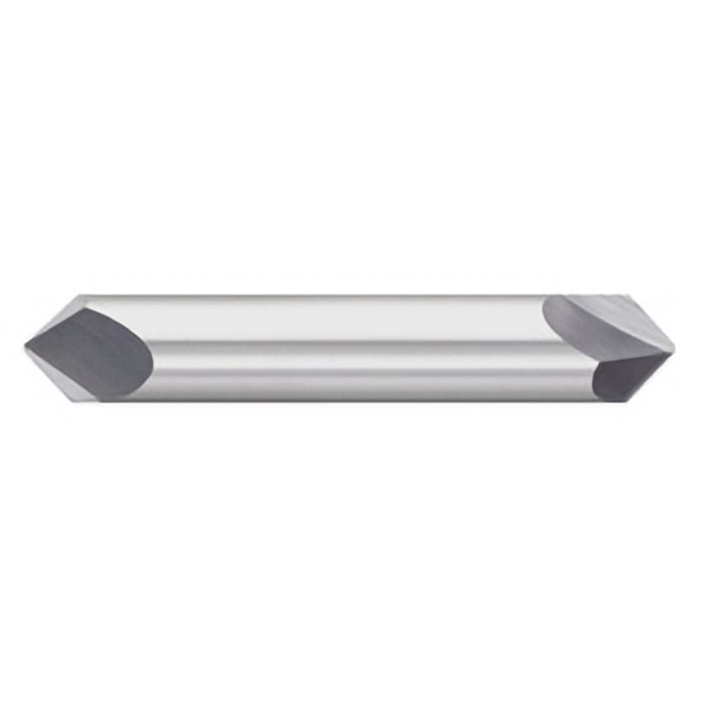 Titan USA - Chamfer Mills; Cutter Head Diameter (Inch): 5/16 ; Included Angle B: 49 ; Included Angle A: 82 ; Chamfer Mill Material: Solid Carbide ; Chamfer Mill Finish/Coating: Uncoated ; Overall Length (Inch): 2-1/2 - Exact Tooling