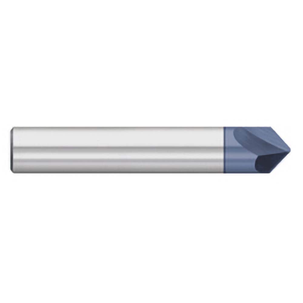 Titan USA - Chamfer Mills; Cutter Head Diameter (Inch): 5/16 ; Included Angle B: 60 ; Included Angle A: 60 ; Chamfer Mill Material: Solid Carbide ; Chamfer Mill Finish/Coating: AlTiN ; Overall Length (Inch): 2-1/2 - Exact Tooling