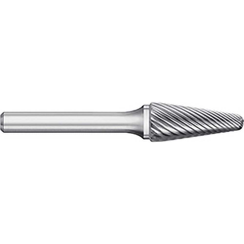 Titan USA - Burrs; Head Shape: Taper w/Radius End ; Industry Specification: SL-1 ; Tooth Style: Single Cut ; Cutting Diameter (Inch): 1/4 ; Cutting Diameter (Decimal Inch): 0.2500 ; Shank Diameter (Inch): 1/4 - Exact Tooling