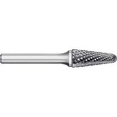 Titan USA - Burrs; Head Shape: Taper w/Radius End ; Industry Specification: SL-4 ; Tooth Style: Double Cut ; Cutting Diameter (Inch): 1/2 ; Cutting Diameter (Decimal Inch): 0.5000 ; Shank Diameter (Inch): 1/4 - Exact Tooling