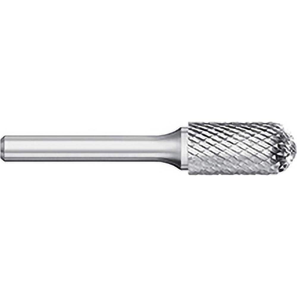 Titan USA - Burrs; Head Shape: Cylinder Ball End ; Industry Specification: SC-12 ; Tooth Style: Double Cut ; Cutting Diameter (Inch): 1/8 ; Cutting Diameter (Decimal Inch): 0.1250 ; Shank Diameter (Inch): 1/4 - Exact Tooling