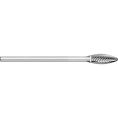 Titan USA - Burrs; Head Shape: Flame ; Industry Specification: SH41L2 ; Tooth Style: Single Cut ; Cutting Diameter (Inch): 1/8 ; Cutting Diameter (Decimal Inch): 0.1250 ; Shank Diameter (Inch): 1/8 - Exact Tooling