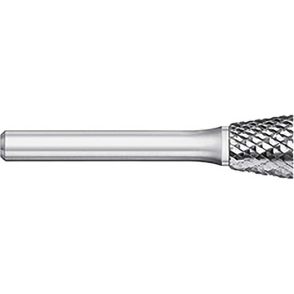 Titan USA - Burrs; Head Shape: Inverted Taper ; Industry Specification: SN-51 ; Tooth Style: Double Cut ; Cutting Diameter (Inch): 1/4 ; Cutting Diameter (Decimal Inch): 0.2500 ; Shank Diameter (Inch): 1/8 - Exact Tooling