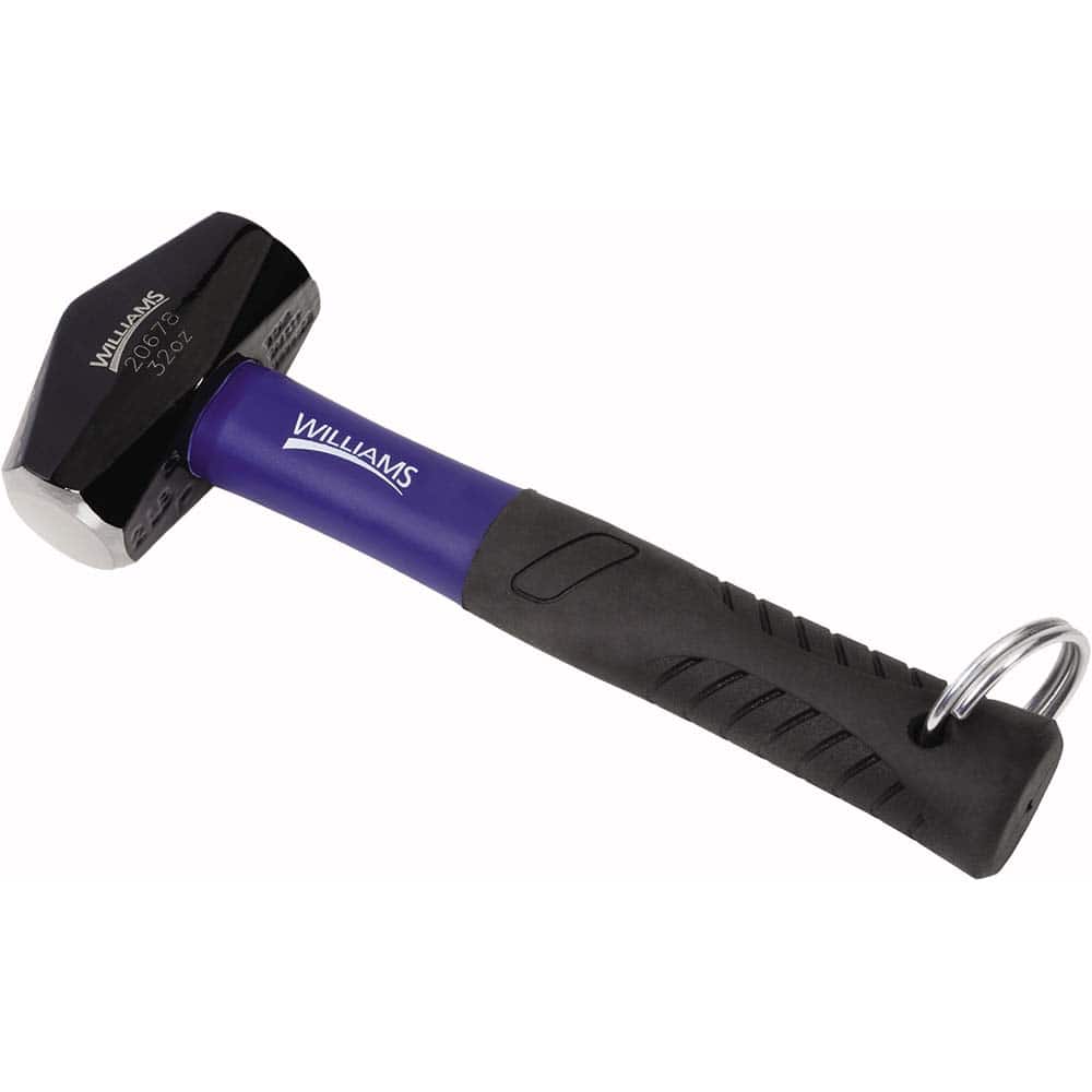 Williams - Mallets; Head Material: Steel ; Head Weight Range: 26 oz. and Larger ; Handle Material: Fiberglass w/Rubber Grip ; Overall Length Range: 10" and Longer ; Face Diameter (Inch): 1-13/32 ; Head Weight (Lb.): 2 (Pounds) - Exact Tooling