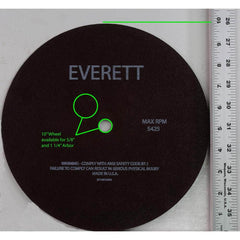 Everett - Cutoff Wheels; Tool Compatibility: Chop Saws; Cut-Off Saw; Electric-Powered Saw; Portable Saw; Shop Saw; Stationary Saw ; Wheel Diameter (Inch): 10 ; Wheel Thickness (Inch): .110 ; Abrasive Material: Aluminum Oxide ; Maximum RPM: 5425.000 ; Gri - Exact Tooling