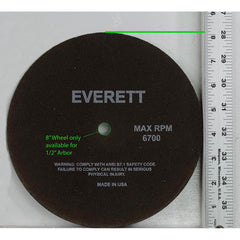 Everett - Cutoff Wheels; Tool Compatibility: Chop Saws; Cut-Off Saw; Electric-Powered Saw; Portable Saw; Shop Saw; Stationary Saw ; Wheel Diameter (Inch): 8 ; Wheel Thickness (Inch): .085 ; Abrasive Material: Aluminum Oxide ; Maximum RPM: 6700.000 ; Grit - Exact Tooling